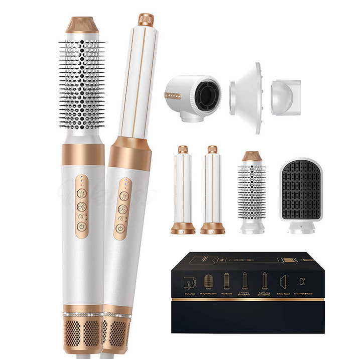 Multifunctional 7-in-1 hot air curling comb